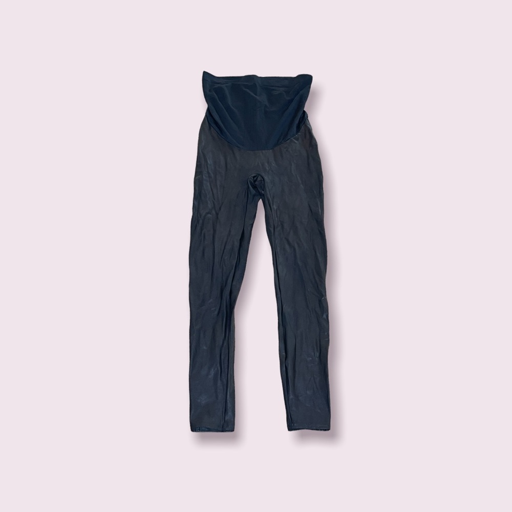 Spanx maternity faux leather leggings